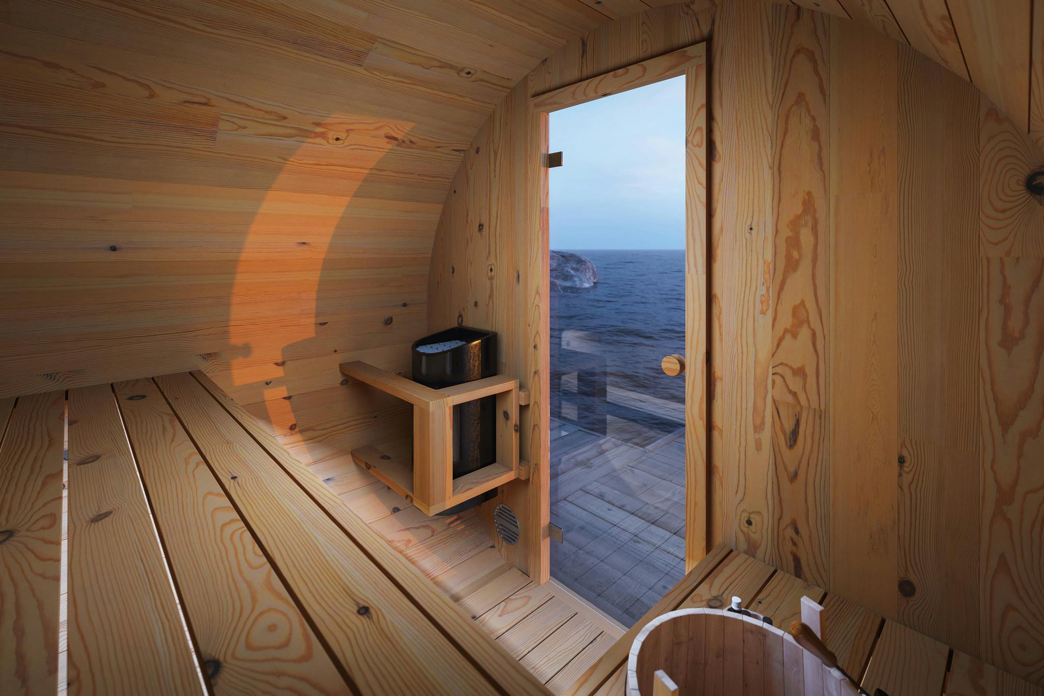 Edda 2-4 Person Compact Outdoor Barrel Sauna (3.1m²)