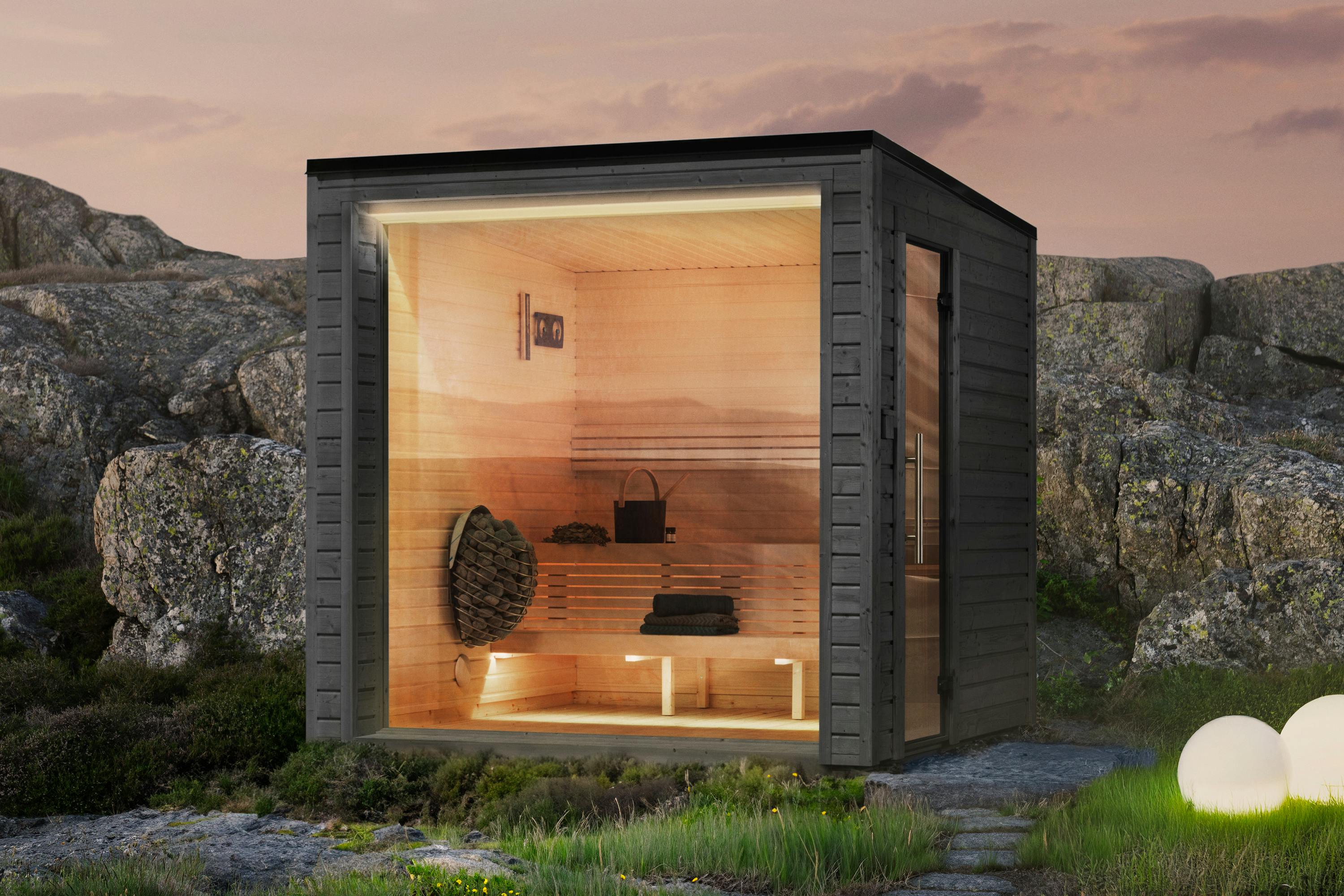 Sanna Fully Assembled 4-6 Person Outdoor Sauna with Panoramic View (5.6m²)