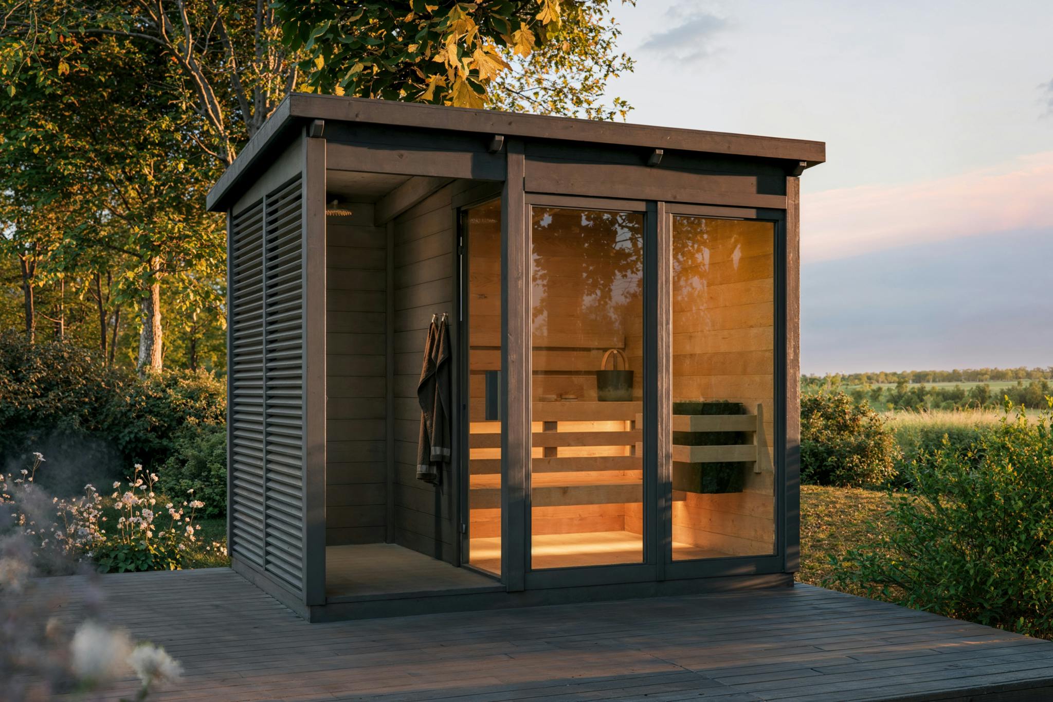 Meri 2-4 Person Outdoor Sauna with Changing Room (5.34m²)